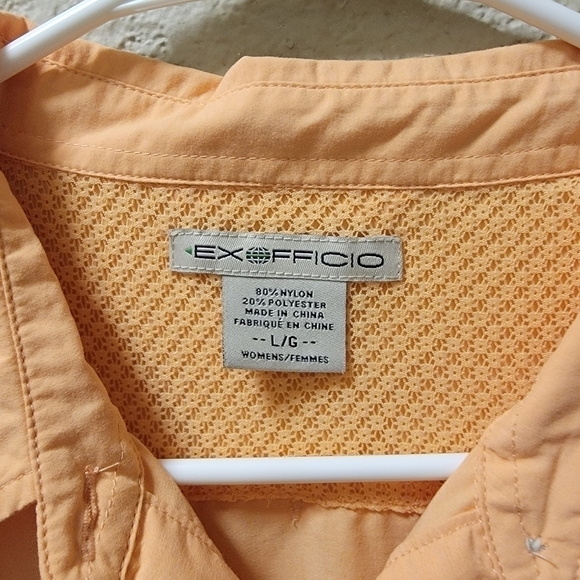 Exotticio utility long sleeve jacket, orange cream color Size large - Picture 4 of 6